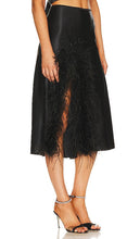 Nue Studio Laetitia Feather Midi Skirt in Black