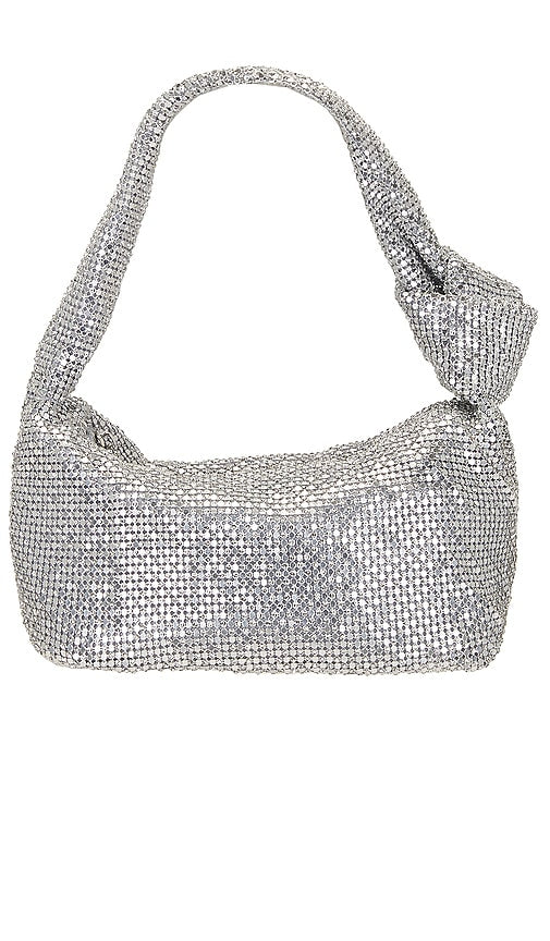 olga berg Isabella Slouch Bag in Metallic Silver