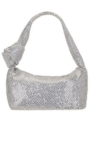 olga berg Isabella Slouch Bag in Metallic Silver