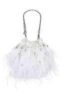 olga berg Livvy Feather Pouch in White