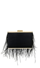 olga berg Estelle Feather Clutch in Black