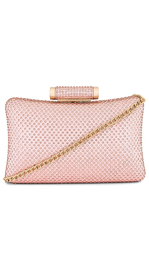 olga berg Rihanna Hotfix Clutch in Blush