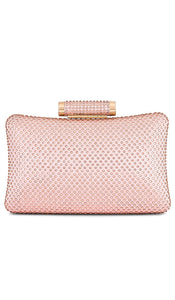 olga berg Rihanna Hotfix Clutch in Blush