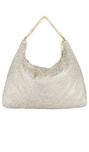 olga berg Shar Mesh Convertible Bag in Metallic Gold