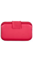 olga berg Emmy Crystal Trim Clutch in Fuchsia