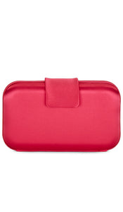 olga berg Emmy Crystal Trim Clutch in Fuchsia