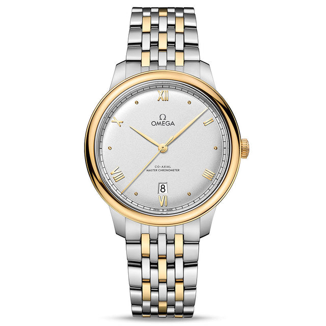 OMEGA De Ville Prestige Co-Axial Master Chronometer Silver-Tone Dial Two-Tone Yellow Gold Stainless Steel Watch | 40mm | O43420402002002