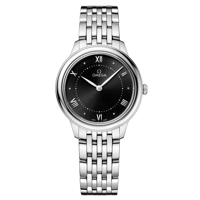 OMEGA De Ville Prestige Quartz Black Dial Stainless Steel Watch | 30mm | O43410306001001