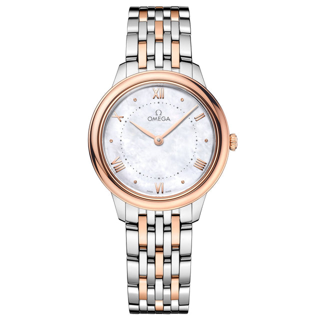 OMEGA De Ville Prestige Quartz Mother-of-Pearl Dial Steel and Sedna Gold Watch | 30mm | O43420306005001