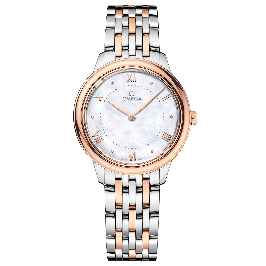 OMEGA De Ville Prestige Quartz Mother-of-Pearl Dial Steel and Sedna Gold Watch | 30mm | O43420306005001
