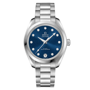 OMEGA Seamaster Aqua Terra 150M Co-Axial Master Chronometer Blue Diamond Dial Stainless Steel Watch | 34mm | O22010342053001