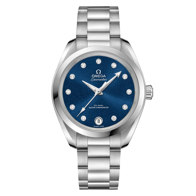 OMEGA Seamaster Aqua Terra 150M Co-Axial Master Chronometer Blue Diamond Dial Stainless Steel Watch | 34mm | O22010342053001