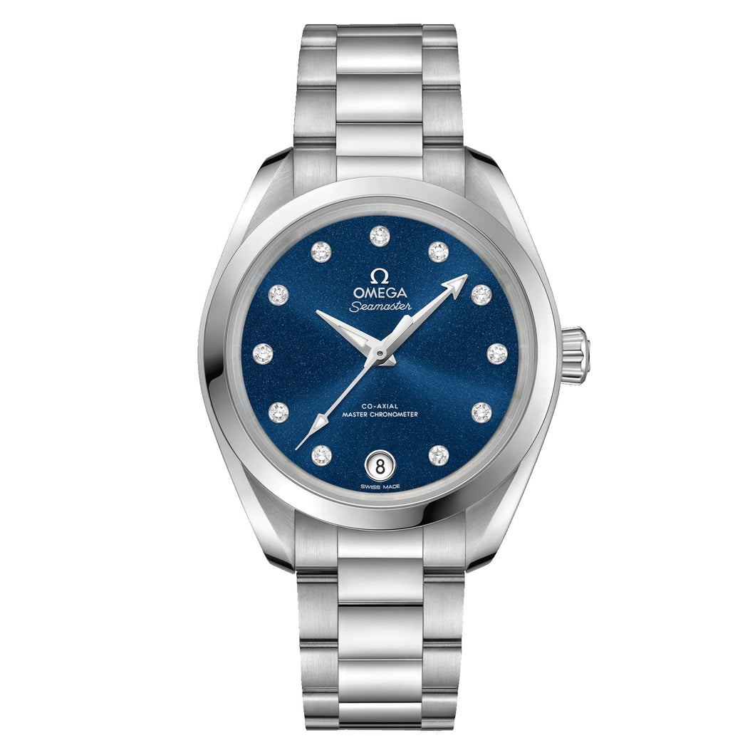 OMEGA Seamaster Aqua Terra 150M Co-Axial Master Chronometer Blue Diamond Dial Stainless Steel Watch | 34mm | O22010342053001