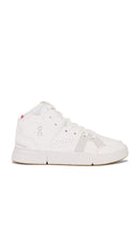 On The Roger Clubhouse Mid Sneaker in White | White & Sand High Top Sneakers for Women