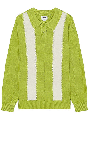 Obey Albert Polo Sweater in Green - Obey - Pull polo Albert en vert - Obey Albert 绿色 Polo 毛衣 - Obey Albert Polopullover in Grün - Obey Albert 폴로 스웨터 그린 색상 - Maglione Polo Obey Albert in verde