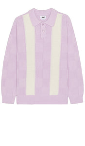 Obey Albert Polo Sweater in Lavender - Obey Albert Polo Pull en Lavande - Obey Albert 薰衣草色 Polo 毛衣 - Obey Albert Polopullover in Lavendel - Obey Albert 폴로 스웨터, 라벤더 색상 - Maglione Polo Obey Albert in lavanda