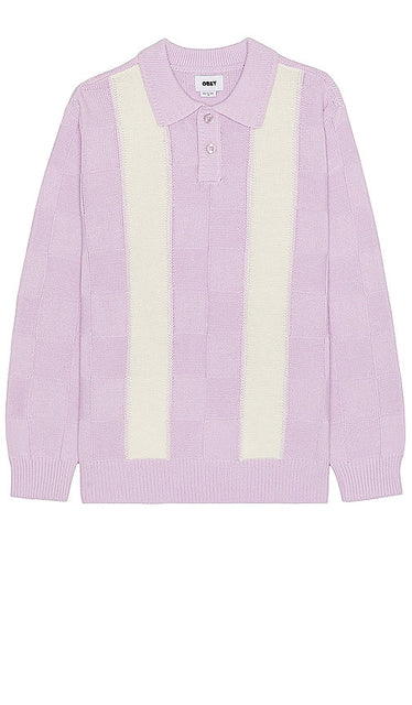 Obey Albert Polo Sweater in Lavender - Obey Albert Polo Pull en Lavande - Obey Albert 薰衣草色 Polo 毛衣 - Obey Albert Polopullover in Lavendel - Obey Albert 폴로 스웨터, 라벤더 색상 - Maglione Polo Obey Albert in lavanda