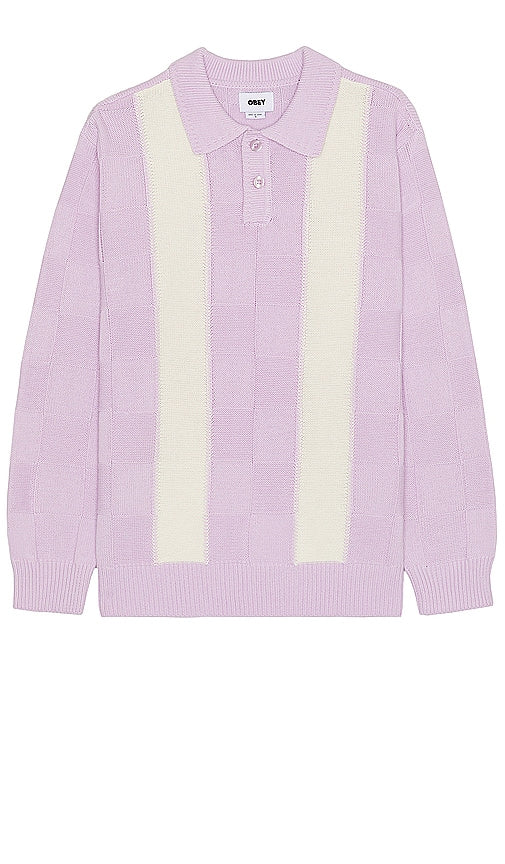 Obey Albert Polo Sweater in Lavender - Obey Albert Polo Pull en Lavande - Obey Albert 薰衣草色 Polo 毛衣 - Obey Albert Polopullover in Lavendel - Obey Albert 폴로 스웨터, 라벤더 색상 - Maglione Polo Obey Albert in lavanda