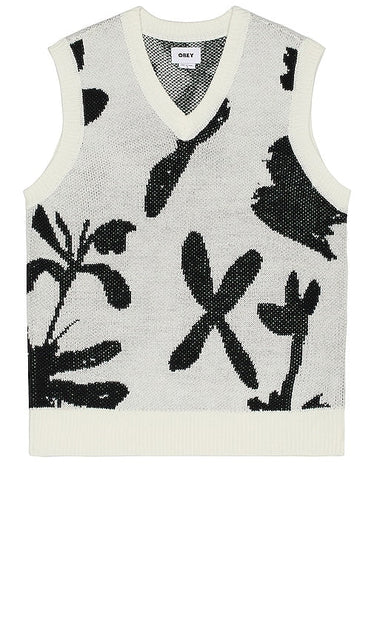 Obey Amir Sweater Vest in Cream - Obey - Gilet pull Amir en crème - Obey Amir 奶油色毛衣背心 - Obey Amir Pulloverweste in Creme - Obey Amir 스웨터 조끼 - Gilet maglione Obey Amir in crema
