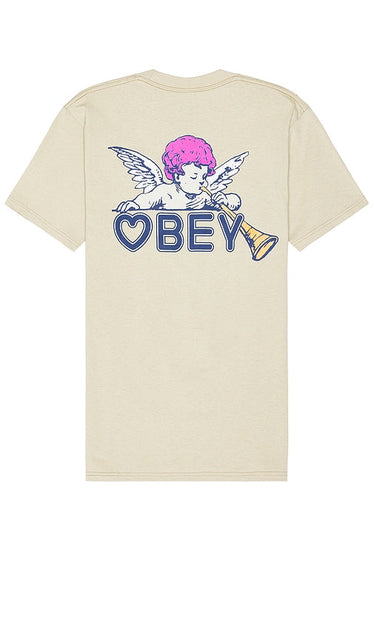 Obey Baby Angel Tee in Tan - Obey - T-shirt Baby Angel en beige - Obey Baby Angel 黄褐色 T 恤 - Obey Baby Angel T-Shirt in Hellbraun - Obey 베이비 엔젤 티셔츠 - Maglietta Obey Baby Angel color marrone chiaro