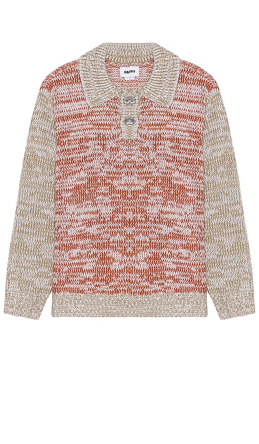 Obey Carter Polo Sweater in Burnt Orange - Obey Carter - Pull polo en orange brûlé - Obey Carter 焦橙色 Polo 毛衣 - Obey Carter Polopullover in gebranntem Orange - Obey Carter 폴로 스웨터 - Maglione polo di Obey Carter in arancione bruciato