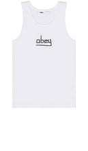 Obey Central Rib Tank in White - Obey Débardeur côtelé central en blanc - Obey 白色中央罗纹背心 - Obey Central Rib Tank in Weiß - Obey 센트럴 립 탱크탑 - Canotta Obey a coste centrali in bianco