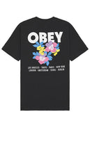 Obey Floral Garden Tee in Black - Obey - T-shirt de jardin fleuri en noir - Obey 花卉花园黑色 T 恤 - Obey Floral Garden T-Shirt in Schwarz - Obey Floral Garden 티셔츠 블랙 색상 - Maglietta Obey Floral Garden in nero