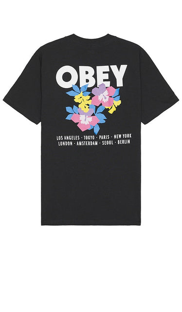 Obey Floral Garden Tee in Black - Obey - T-shirt de jardin fleuri en noir - Obey 花卉花园黑色 T 恤 - Obey Floral Garden T-Shirt in Schwarz - Obey Floral Garden 티셔츠 블랙 색상 - Maglietta Obey Floral Garden in nero