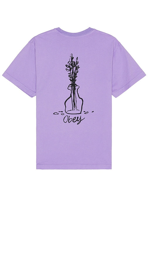Obey Flower Sketch Tee in Lavender - Obey - T-shirt Flower Sketch en lavande - Obey 薰衣草花素描 T 恤 - Obey Flower Sketch T-Shirt in Lavendel - Obey 플라워 스케치 티셔츠 라벤더 색상 - Maglietta Obey Flower Sketch color lavanda