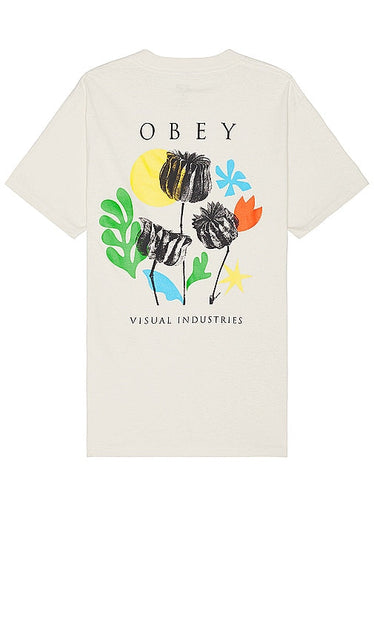 Obey Flowers Papers Scissors Tee in Cream - Obey - T-shirt à ciseaux Papers Flowers en crème - Obey Flowers Papers 奶油色剪刀 T 恤 - Obey Flowers Papers Scissors T-Shirt in Creme - Obey Flowers Papers 가위 티셔츠 - Obey Flowers Papers Scissors Tee in crema