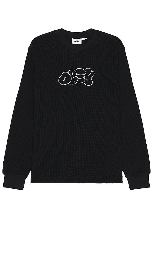 Obey Generation Thermal Tee in Black - T-shirt thermique Obey Generation en noir - Obey Generation 黑色保暖 T 恤 - Obey Generation Thermo-T-Shirt in Schwarz - Obey Generation 써멀 티셔츠 - Maglietta termica Obey Generation in nero