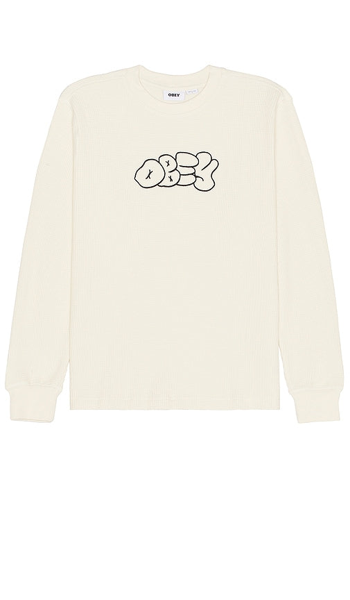 Obey Generation Thermal Tee in Cream - T-shirt thermique Obey Generation en crème - Obey Generation 奶油色保暖 T 恤 - Obey Generation Thermo-T-Shirt in Creme - Obey Generation 써멀 티셔츠 - Maglietta termica Obey Generation in crema
