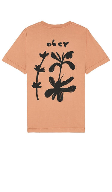 Obey Leaves Tee in Peach - T-shirt Obey Leaves en pêche - Obey Leaves 桃色 T 恤 - Obey Leaves T-Shirt in Pfirsich - Obey Leaves 티셔츠 - T-shirt con foglie Obey in pesca
