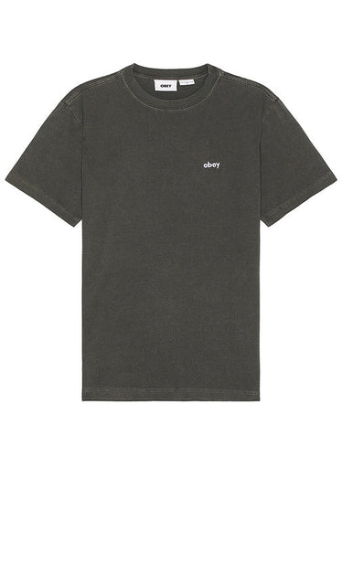 Obey Lowercase Pigment Short Sleeve Tee in Black - Obey - T-shirt à manches courtes pigmenté minuscule en noir - Obey 小写黑色颜料短袖 T 恤 - Obey Lowercase Pigment Kurzarm-T-Shirt in Schwarz - Obey Lowercase Pigment 반소매 티셔츠 블랙 색상 - Maglietta a maniche corte Obey Lowercase Pigment in nero