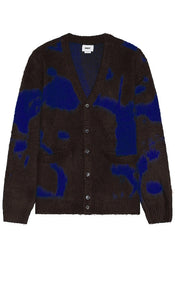 Obey Luka Splatter Cardigan in Brown - Obey Luka - Cardigan éclaboussures en marron - Obey Luka Splatter 棕色开衫 - Obey Luka Splatter-Cardigan in Braun - Obey Luka 스플래터 가디건 브라운 색상 - Cardigan Splatter di Obey Luka in marrone