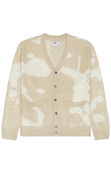 Obey Luka Splatter Cardigan in Grey - Obey Luka - Cardigan éclaboussures en gris - Obey Luka Splatter 灰色开衫 - Obey Luka Splatter-Cardigan in Grau - Obey Luka 스플래터 가디건 그레이 색상 - Cardigan Splatter di Obey Luka in grigio