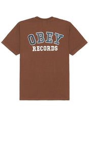 Obey Records Tee in Brown - T-shirt Obey Records en marron - Obey Records 棕色 T 恤 - Obey Records T-Shirt in Braun - Obey Records 티셔츠 - Maglietta Obey Records in marrone