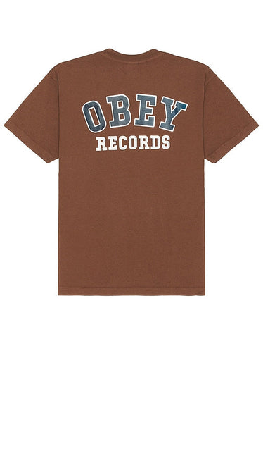 Obey Records Tee in Brown - T-shirt Obey Records en marron - Obey Records 棕色 T 恤 - Obey Records T-Shirt in Braun - Obey Records 티셔츠 - Maglietta Obey Records in marrone