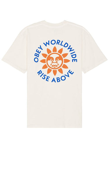Obey Rise Above Tee in Cream - T-shirt Obey Rise Above en crème - Obey Rise 奶油色 T 恤 - Obey Rise Above T-Shirt in Creme - Obey 라이즈 어보브 티셔츠 - T-shirt Obey Rise Above color crema