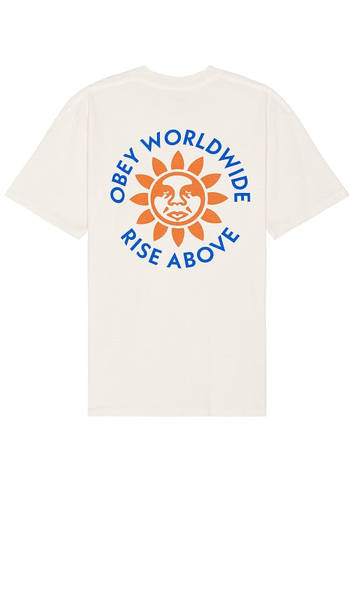 Obey Rise Above Tee in Cream - T-shirt Obey Rise Above en crème - Obey Rise 奶油色 T 恤 - Obey Rise Above T-Shirt in Creme - Obey 라이즈 어보브 티셔츠 - T-shirt Obey Rise Above color crema