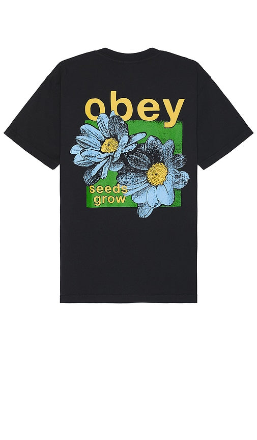 Obey Seeds Grow Tee in Black - Obey Seeds - T-shirt Grow en noir - Obey Seeds Grow 黑色 T 恤 - Obey Seeds Grow T-Shirt in Schwarz - Obey Seeds 그로우 티셔츠 - Maglietta Obey Seeds Grow in nero