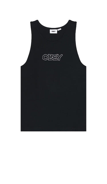Obey Trace Rib Tank in Black - Obey - Débardeur côtelé Trace en noir - Obey 黑色 Trace 罗纹背心 - Obey Trace Rib Tank in Schwarz - Obey Trace 립 탱크 - Canotta Obey Trace Rib in nero