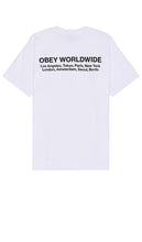 Obey Worldwide Cities Tee in White - T-shirt Obey Worldwide Cities en blanc - Obey Worldwide Cities 白色 T 恤 - Obey Worldwide Cities T-Shirt in Weiß - Obey Worldwide Cities 티셔츠 - Maglietta Obey Worldwide Cities in bianco