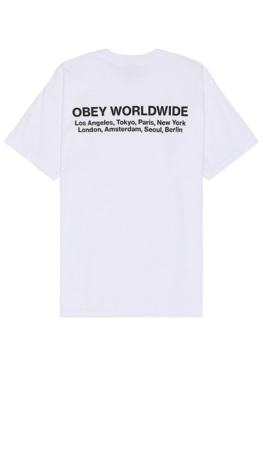 Obey Worldwide Cities Tee in White - T-shirt Obey Worldwide Cities en blanc - Obey Worldwide Cities 白色 T 恤 - Obey Worldwide Cities T-Shirt in Weiß - Obey Worldwide Cities 티셔츠 - Maglietta Obey Worldwide Cities in bianco