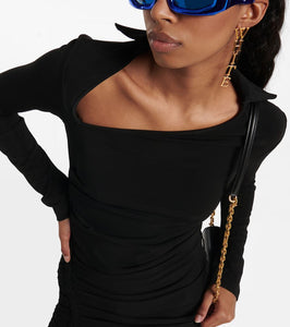 Off-White Asymmetric crêpe minidress
