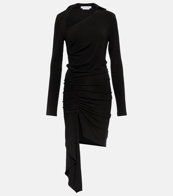 Off-White Asymmetric crêpe minidress