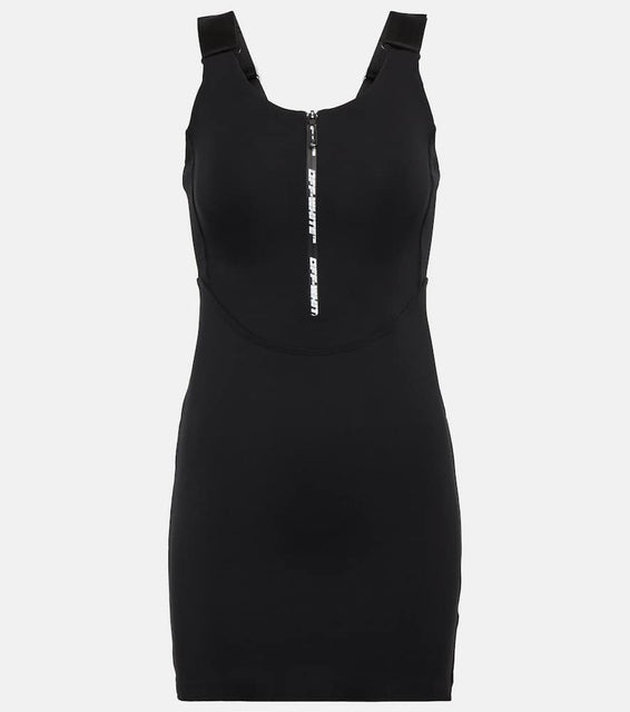 Off-White Logo technical jersey minidress