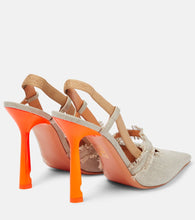 Off-White Pop Oyster linen slingback pumps