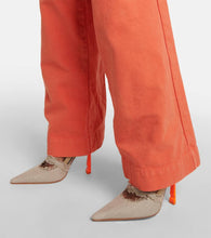 Off-White Pop Oyster linen slingback pumps