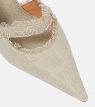 Off-White Pop Oyster linen slingback pumps